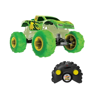 Hot Wheels Monster Trucks Gunkster Glow In The Dark Remote Control 1:15 - Hijau
