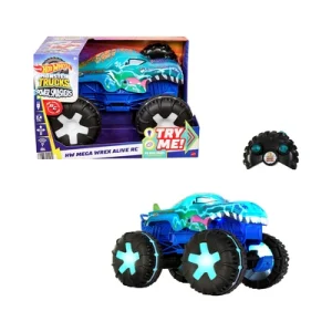 Hot Wheels Monster Trucks Power Smashers Mega Wrex Alive Remote Control 1:15 - Biru