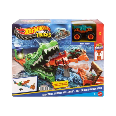 10702933_1 Hot Wheels Monster Trucks Playset Crocodile Crash Challenge - Mix