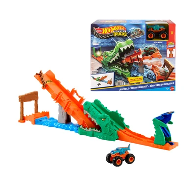 Hot Wheels Monster Trucks Playset Crocodile Crash Challenge - Mix